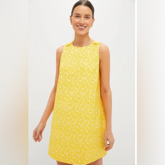 Tuckernuck Dresses & Skirts - Tuckernuck yellow daisy jacquard grace dress- small NWT (retail $198) heritage